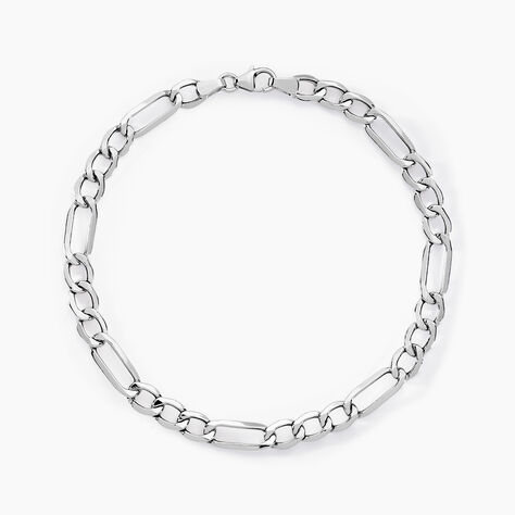 Bracelet Cameo Alternee 1/3 Or Blanc - Bracelets cha&icirc;ne Homme | Histoire d&rsquo;Or