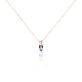 Collier Frannie Or Rose Amethyste Et Oxyde De Zirconium - Colliers Femme | Histoire d’Or