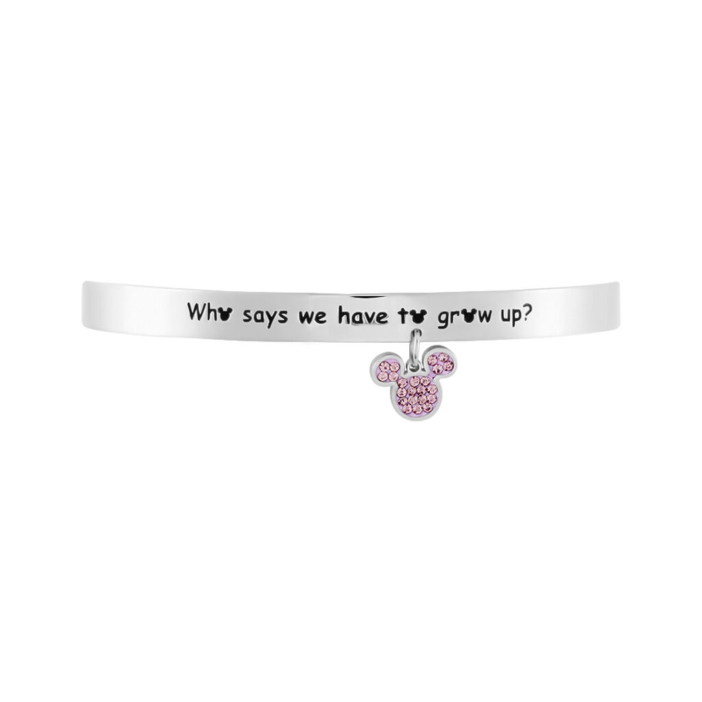 Bracelet Jonc Disney Acier Blanc Cristaux - Bracelets fantaisie Femme | Histoire d’Or