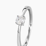 Bague Solitaire Abriel Or Blanc Oxyde De Zirconium - Bagues solitaires Femme | Histoire d&rsquo;Or