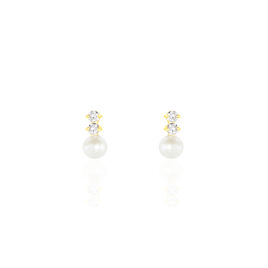 Boucles D'oreilles Pendantes Taima Or Jaune Perle De Culture - Boucles d'oreilles pendantes Femme | Histoire d’Or