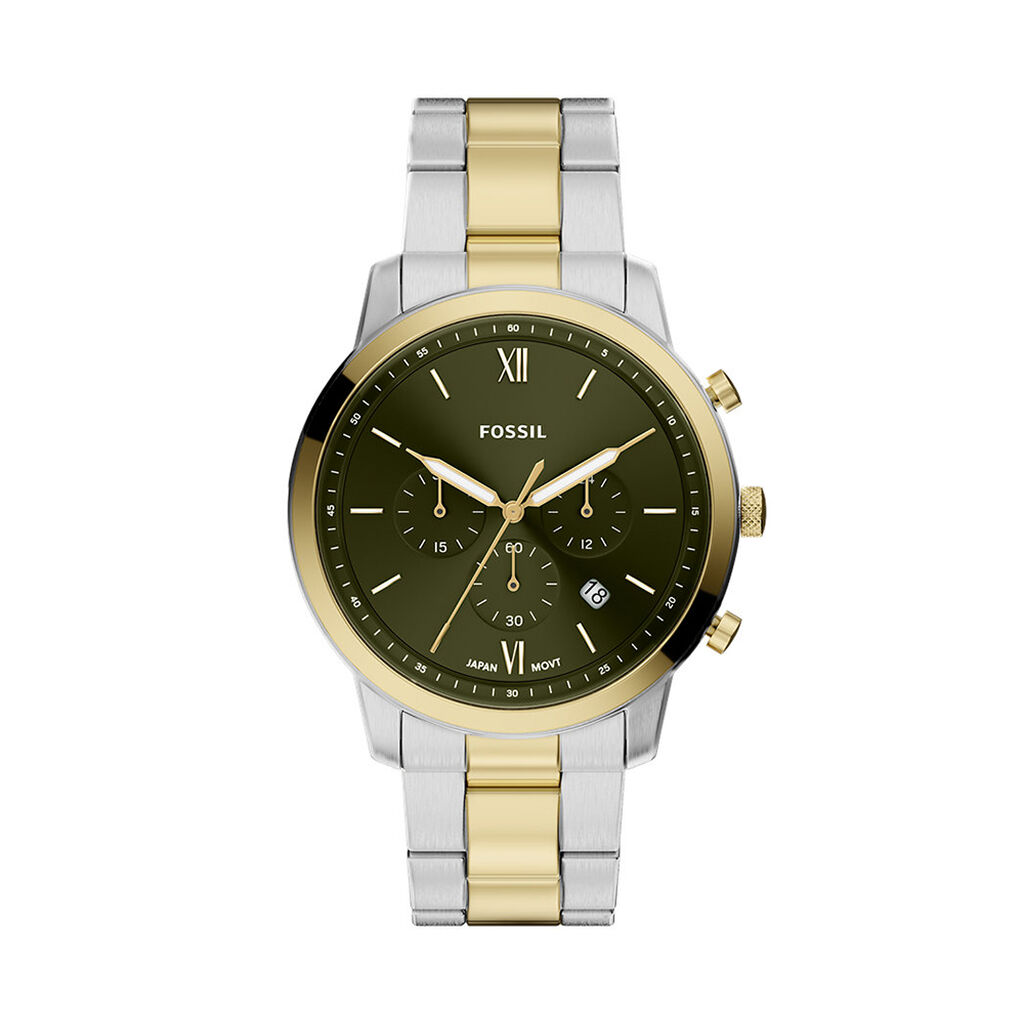 Montre Fossil Neutra Chrono Vert - F&ecirc;te des p&egrave;res Homme | Histoire d&rsquo;Or