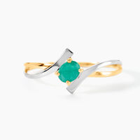 Bague Or Bicolore Rosmunda Emeraude