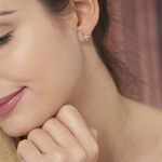 Boucles D'oreilles Puces Philine Fleur Or Jaune Oxyde De Zirconium - Clous d'oreilles Femme | Histoire d&rsquo;Or