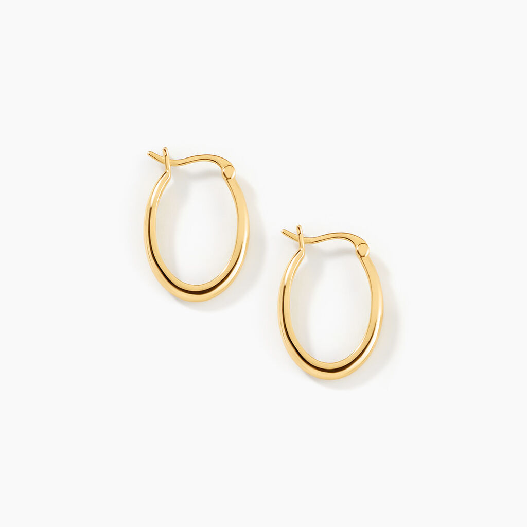 Cr&eacute;oles Beaumont Argent Dor&eacute; A L'Or 750/1000 - Boucles d'oreilles cr&eacute;oles Femme | Histoire d&rsquo;Or
