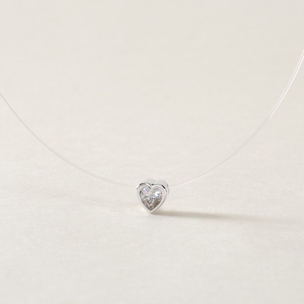 Collier Nylon Argent Blanc Oxyde - Colliers fantaisie Femme | Histoire d&rsquo;Or