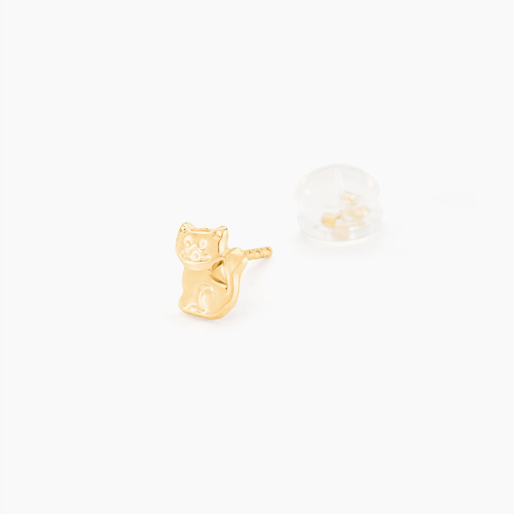 Boucles D'oreilles Puces Florenta Chat Or Jaune - Clous d'oreilles Enfant | Histoire d’Or
