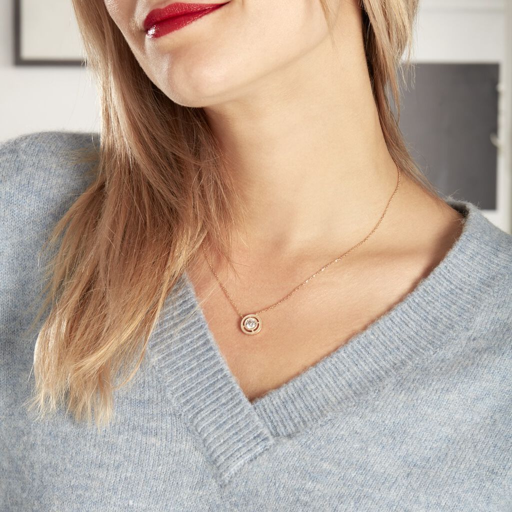 Collier Plaqué Or Jaune Magdalaine Oxyde De Zirconium - Colliers Femme | Histoire d’Or