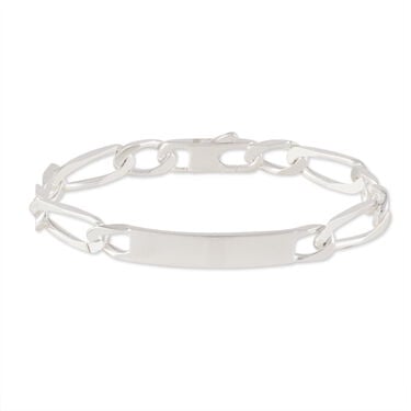 Bracelet Identit&eacute; Vila Maille Alternee 1/2 Argent Blanc