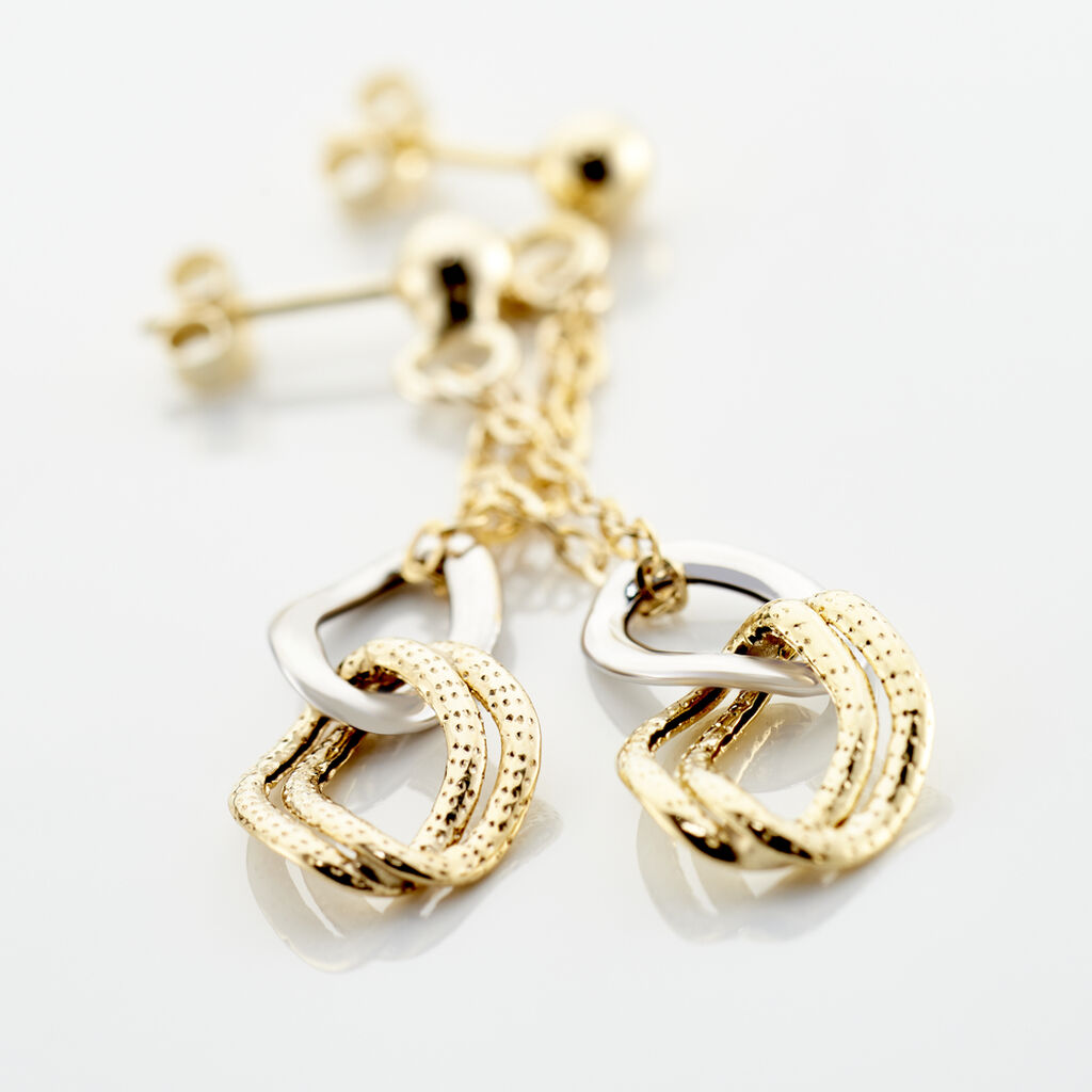 Boucles D'oreilles Pendantes Louisa Or Bicolore - Boucles d'oreilles pendantes Femme | Histoire d’Or