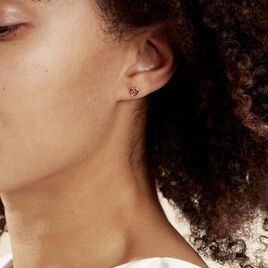 Boucles D'oreilles Puces Izild Or Jaune Rubis - Clous d'oreilles Femme | Histoire d’Or