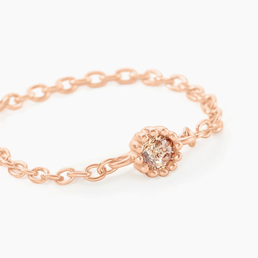 Bague Chaine Rio Selaron Argent Rose Oxyde De Zirconium - Bagues solitaires Femme | Histoire d&rsquo;Or