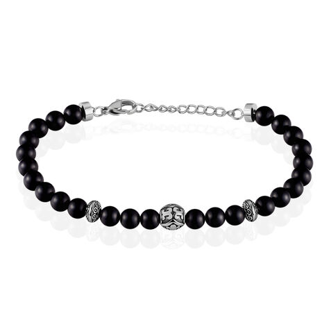 Bracelet Labhras Acier Blanc Agate - Bracelets fantaisie Homme | Histoire d’Or