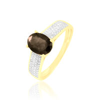 Bague Crista Or Jaune Quartz Et Diamant