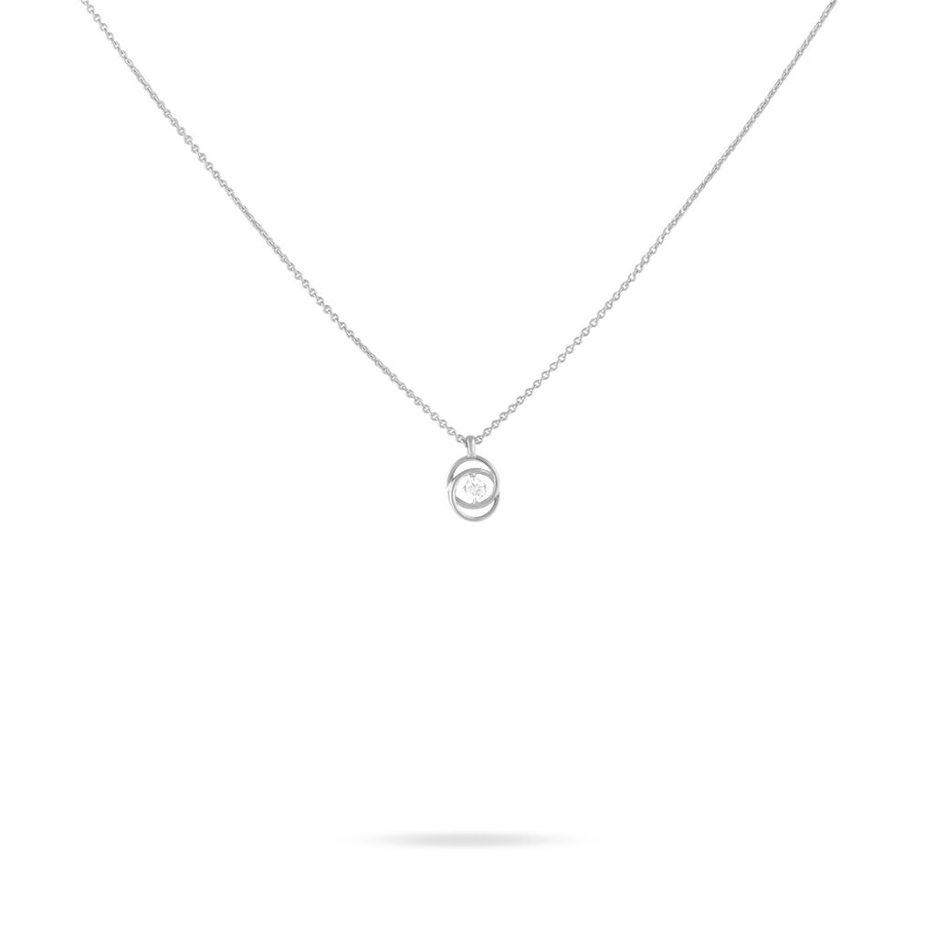 Collier Nid Amour Or Blanc Diamant