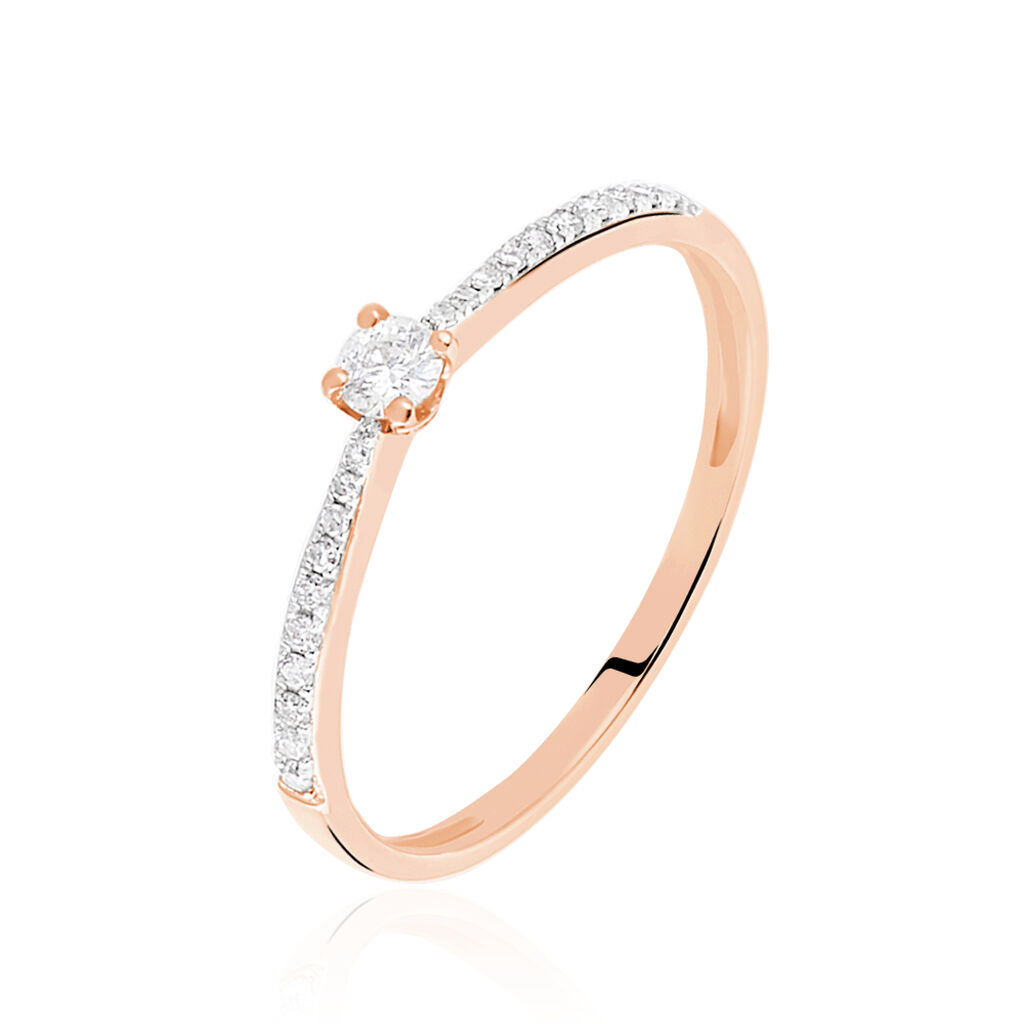 Bague Solitaire Hemera Or Rose Diamant - Bagues solitaires Femme | Histoire d’Or
