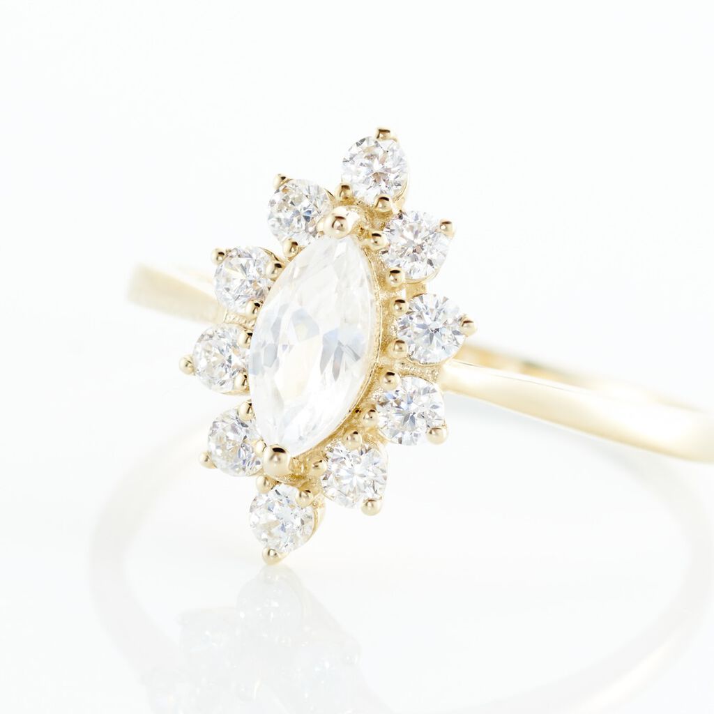 Bague Or Jaune Vladimira Oxyde De Zirconium - Bagues solitaires Femme | Histoire d&rsquo;Or