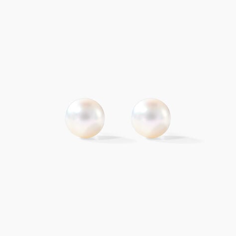 Boucles D'oreilles Puces Ursulina Or Jaune Perle De Culture - Clous d'oreilles Femme | Histoire d’Or