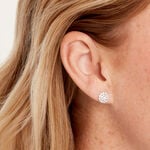Boucles D'Oreilles Puces Saria Argent Blanc Oxyde De Zirconium - Boucles d'oreilles fantaisie Femme | Histoire d&rsquo;Or