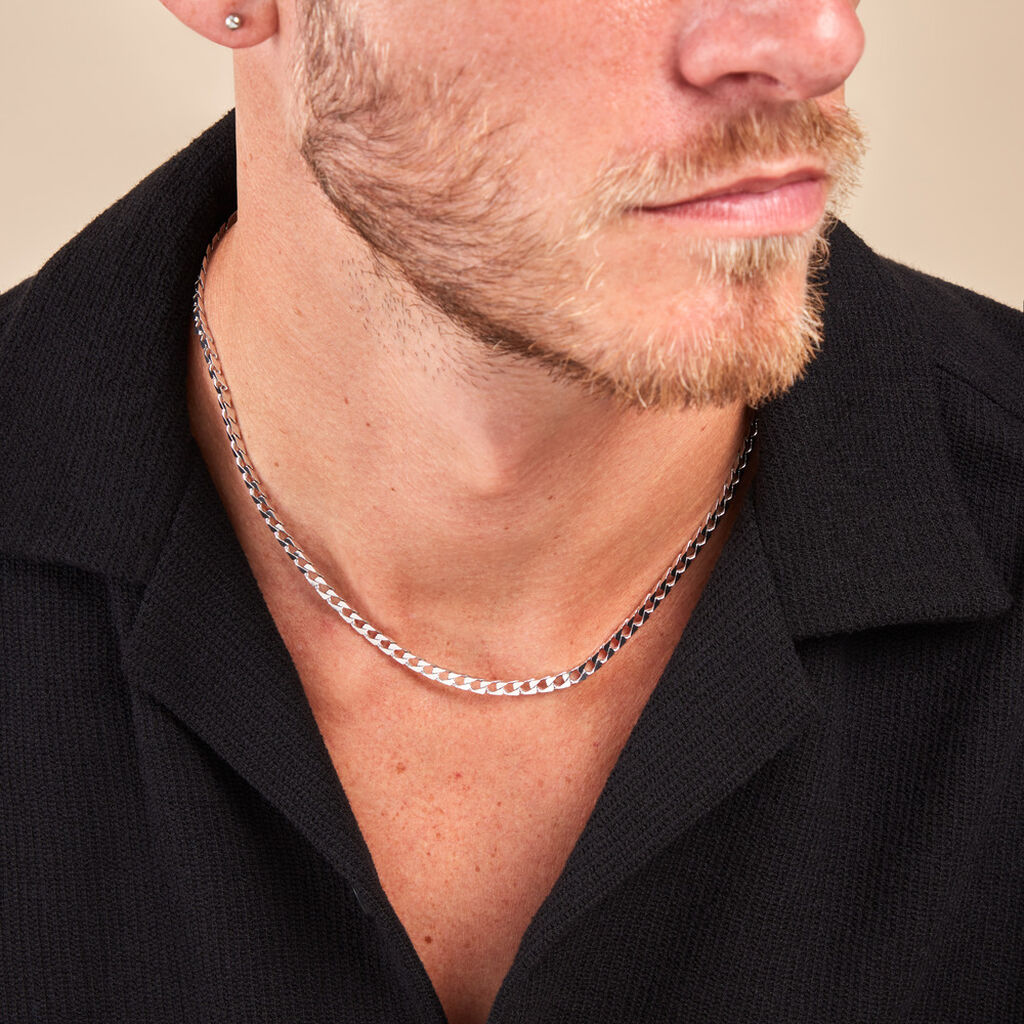 Collier Maille Santino Argent Blanc - Chaines Homme | Histoire d’Or