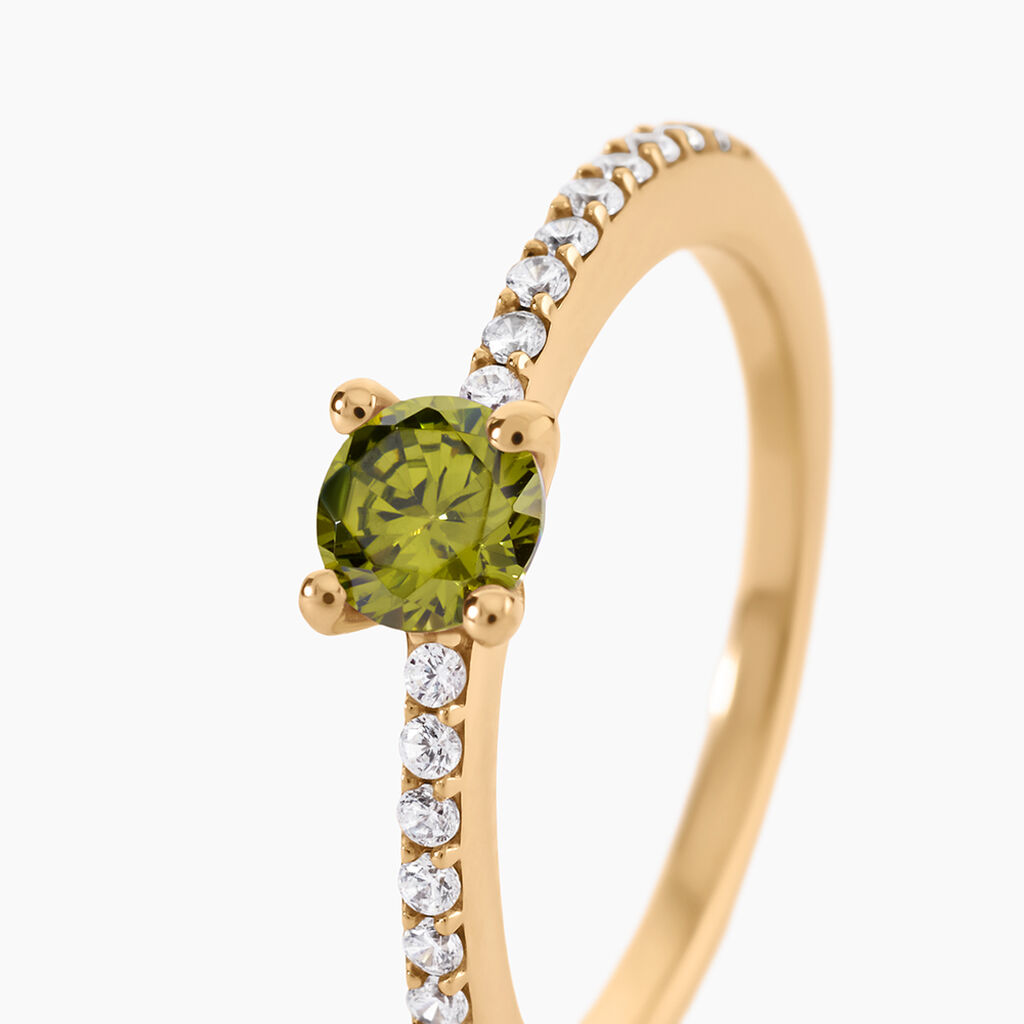 Bague Mireilla Plaqu&eacute; Or Jaune Oxyde De Zirconium - Bagues solitaires Femme | Histoire d&rsquo;Or