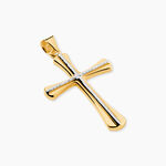 Pendentif Benny Croix Ciselee Or Bicolore - Pendentifs Communion Unisex | Histoire d&rsquo;Or
