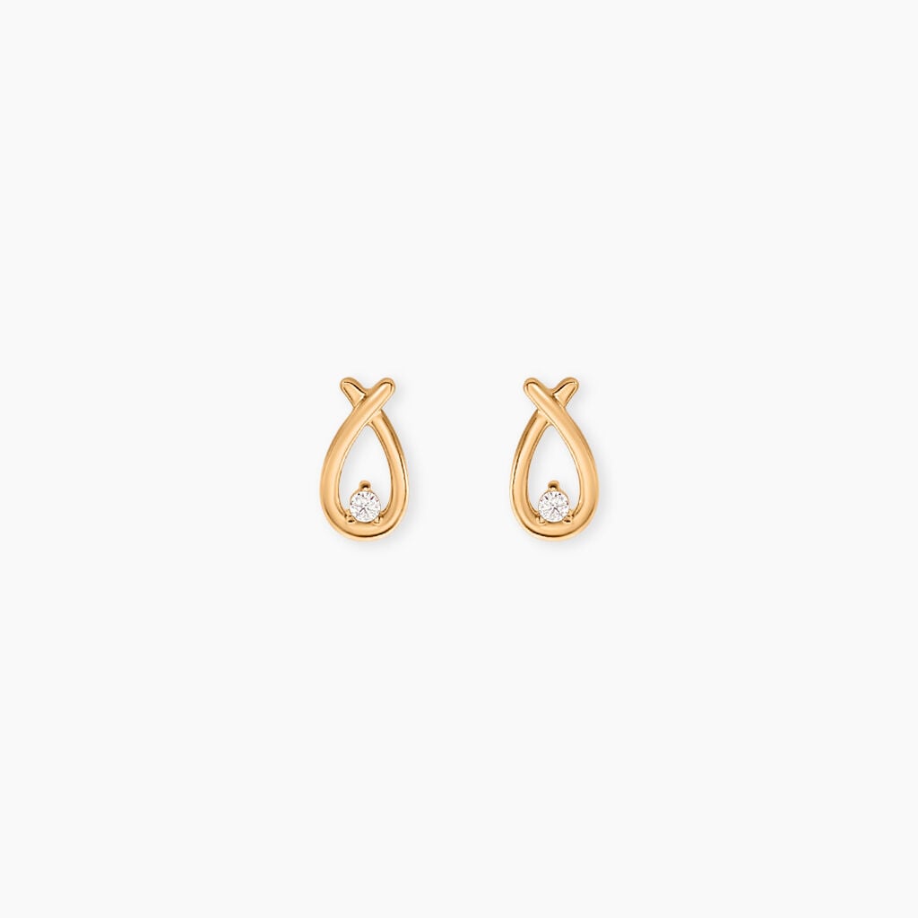 Boucles D'Oreilles Puces Le&iuml;na Plaqu&eacute; Or Jaune Oxyde De Zirconium - Boucles d'oreilles fantaisie Femme | Histoire d&rsquo;Or