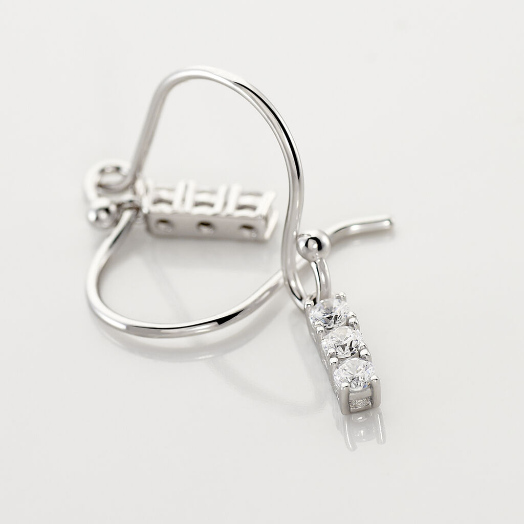 Boucles D'oreilles Pendantes Lauren Argent Blanc Oxyde De Zirconium - Boucles d'oreilles fantaisie Femme | Histoire d’Or
