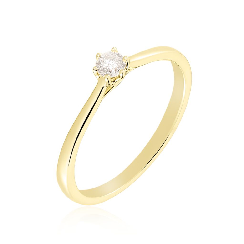 Bague Solitaire Athena Or Jaune Diamant - Bagues solitaires Femme | Histoire d’Or