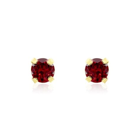 Boucles D'oreilles Puces Or Jaune Oxyde De Zirconium - Clous d'oreilles Femme | Histoire d’Or