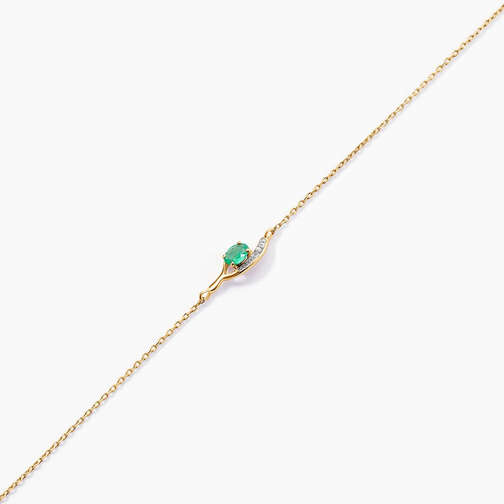 Bracelet Emotion Or Jaune Emeraude Diamant - Bracelets Femme | Histoire d’Or