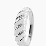 Bague Croissant Argent Blanc - Bagues fantaisie Femme | Histoire d&rsquo;Or