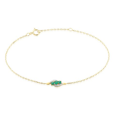 Bracelet Trinitie Or Jaune Emeraude Diamant - Bracelets Femme | Histoire d’Or