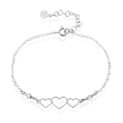 Bracelet Love Love Argent Blanc Oxyde De Zirconium - Bracelets Coeur Femme | Histoire d’Or