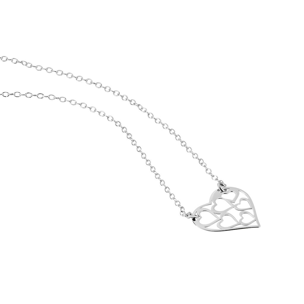 Collier Elda Argent Blanc - Colliers Coeur Femme | Histoire d’Or