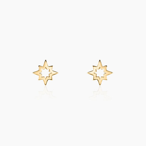 Boucles D'oreilles Puces Asdis Plaque Or Jaune - Boucles d'oreilles fantaisie Femme | Histoire d’Or