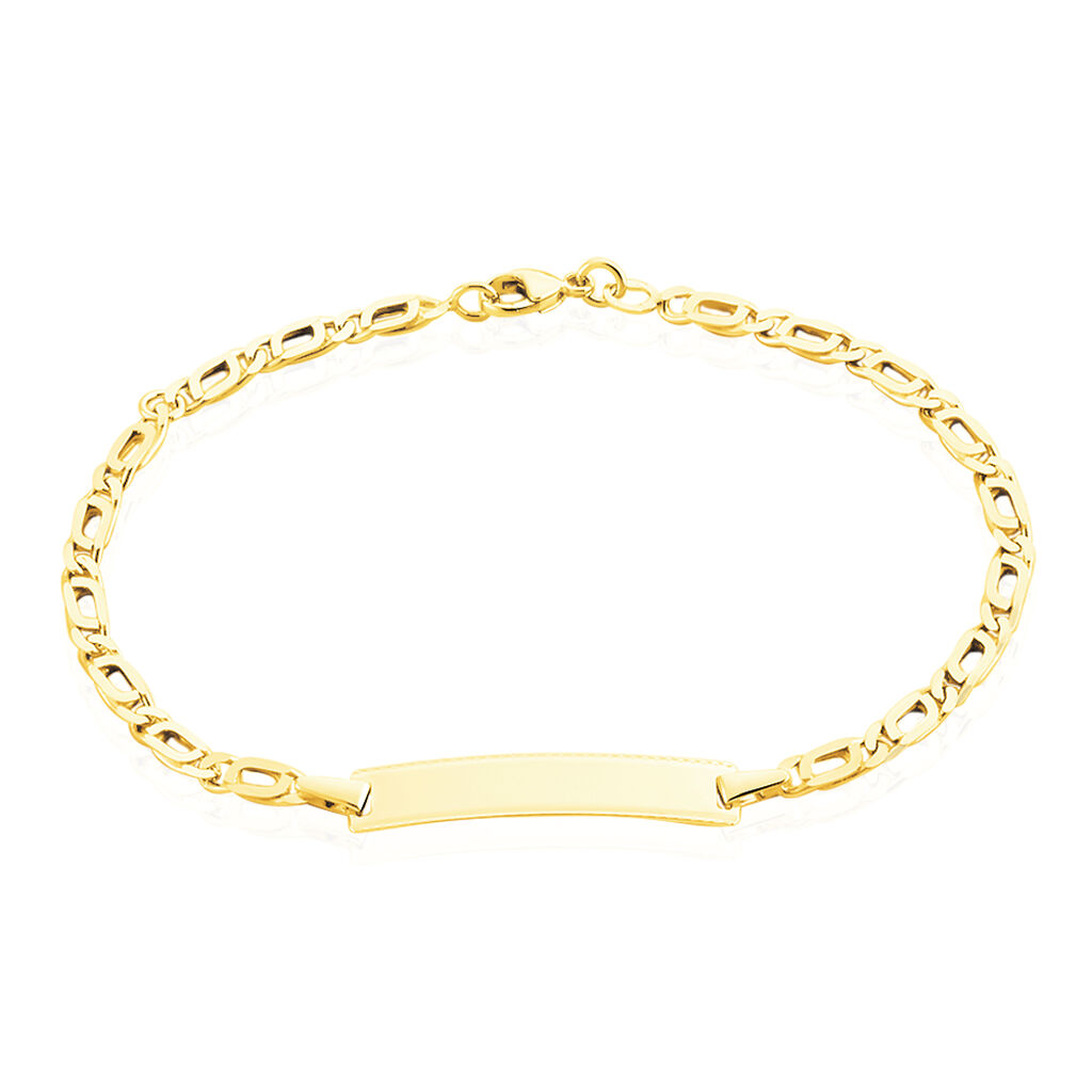 Bracelet Identité Fanelia Maille Marine Or Jaune - Bracelets Communion Enfant | Histoire d’Or