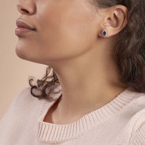 Boucles D'oreilles Puces Lisea Plaqué Or Verre Et Oxyde De Zirconium - Boucles d'oreilles fantaisie Femme | Histoire d’Or