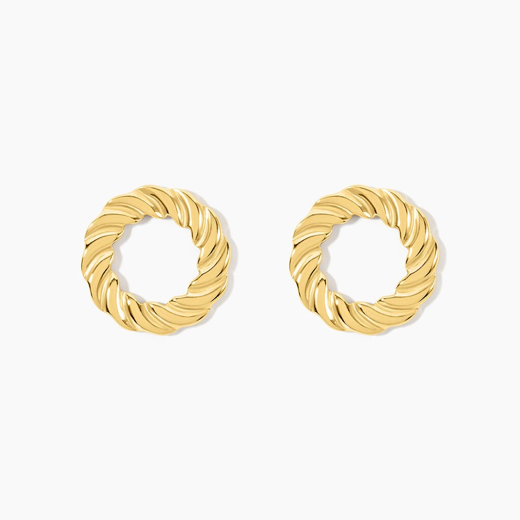 Boucles D'Oreilles Puces Josephe Acier Jaune - Boucles d'oreilles fantaisie Femme | Histoire d’Or