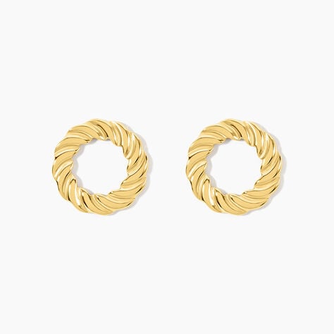 Boucles D'Oreilles Puces Josephe Acier Jaune - Boucles d'oreilles fantaisie Femme | Histoire d’Or