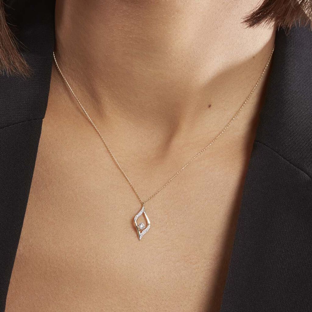 Collier Eye Or Jaune Oxyde De Zirconium - Colliers Femme | Histoire d’Or