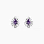 Boucles D'oreilles Puces Argent Blanc Tania Oxydes De Zirconium - Boucles d'oreilles fantaisie Femme | Histoire d&rsquo;Or