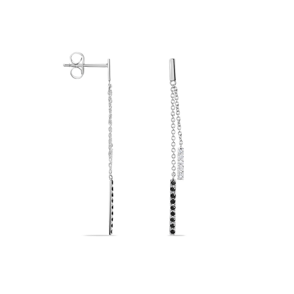 Boucles D'oreilles Pendantes Ainhoaa Or Blanc Diamant - Boucles d'oreilles pendantes Femme | Histoire d’Or