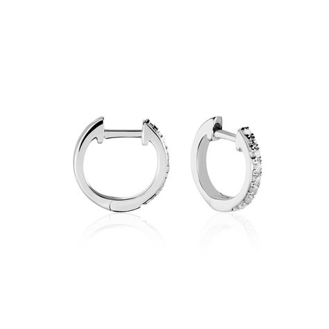 Créoles Or Blanc Aryana Diamants - Boucles d'oreilles créoles Femme | Histoire d’Or