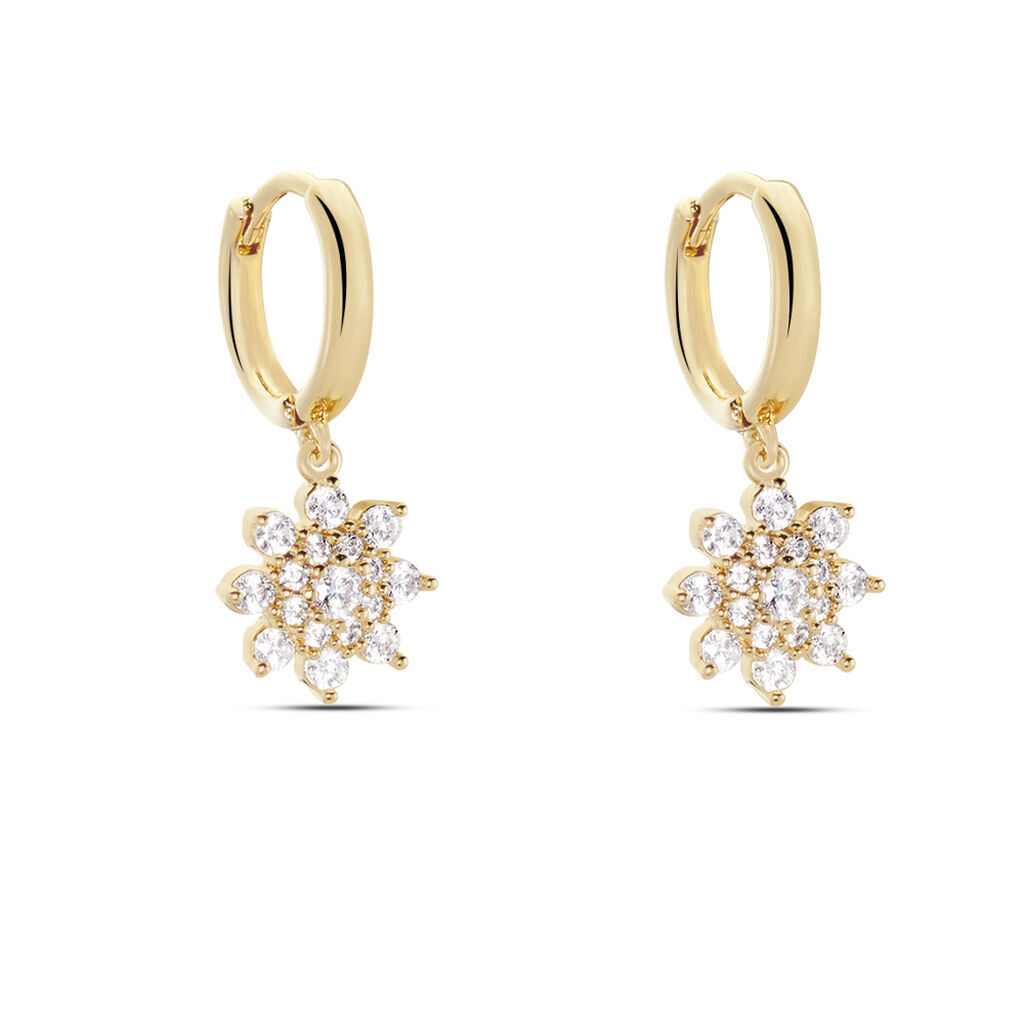 Créoles Plaqué Or Sadoth Oxydes De Zirconium - Boucles d'oreilles créoles Femme | Histoire d’Or