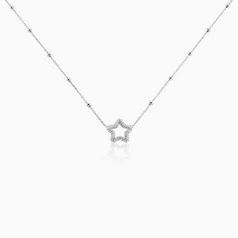 Collier Aella Argent Blanc - Colliers fantaisie Femme | Histoire d’Or