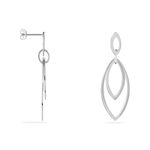 Boucles D'oreilles Pendantes Toupie Argent Blanc - Boucles d'oreilles fantaisie Femme | Histoire d&rsquo;Or