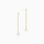 Boucles D'oreilles Pendantes Regane Or Jaune Oxyde De Zirconium - Boucles d'oreilles pendantes Femme | Histoire d&rsquo;Or