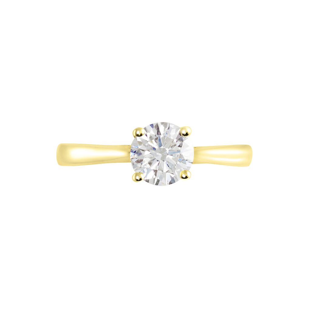 Bague Solitaire Fiona Or Jaune Diamant Synthetique - Bagues solitaires Femme | Histoire d’Or