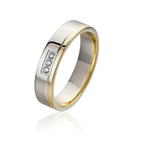 Alliance Lary Bicolore Or Bicolore Diamant - Alliances Famille | Histoire d’Or